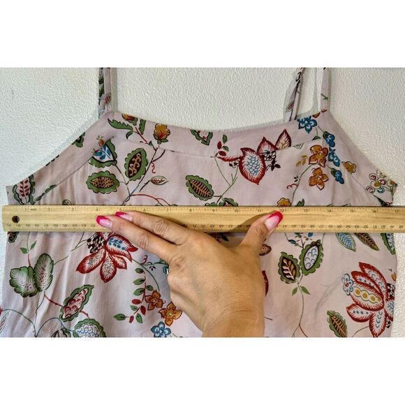 Madewell Overlay Cami Botanical Print 100% Silk Lined Mini Women's Dress Size 2 - Picture 9 of 10